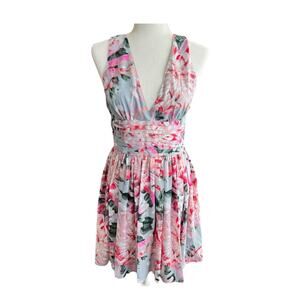 BB Dakota Pink Zurie Floral Mini Dress size 6 Spring Summer Wedding Guest Dress